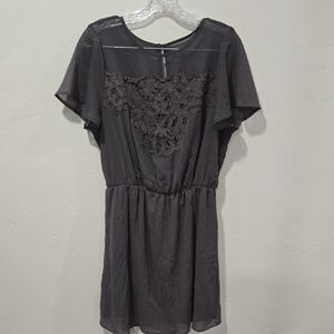 Maurices Gray Flutter Sleeve Dress